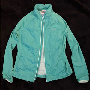 Columbia Fitted Jacket, color blue/teal, size women’s Large